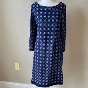 Tommy Hilfiger Navy Blue Geometric Pattern Dress